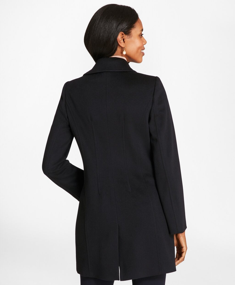 Brooks Brothers Women Brushed Wool Twill Peacoat