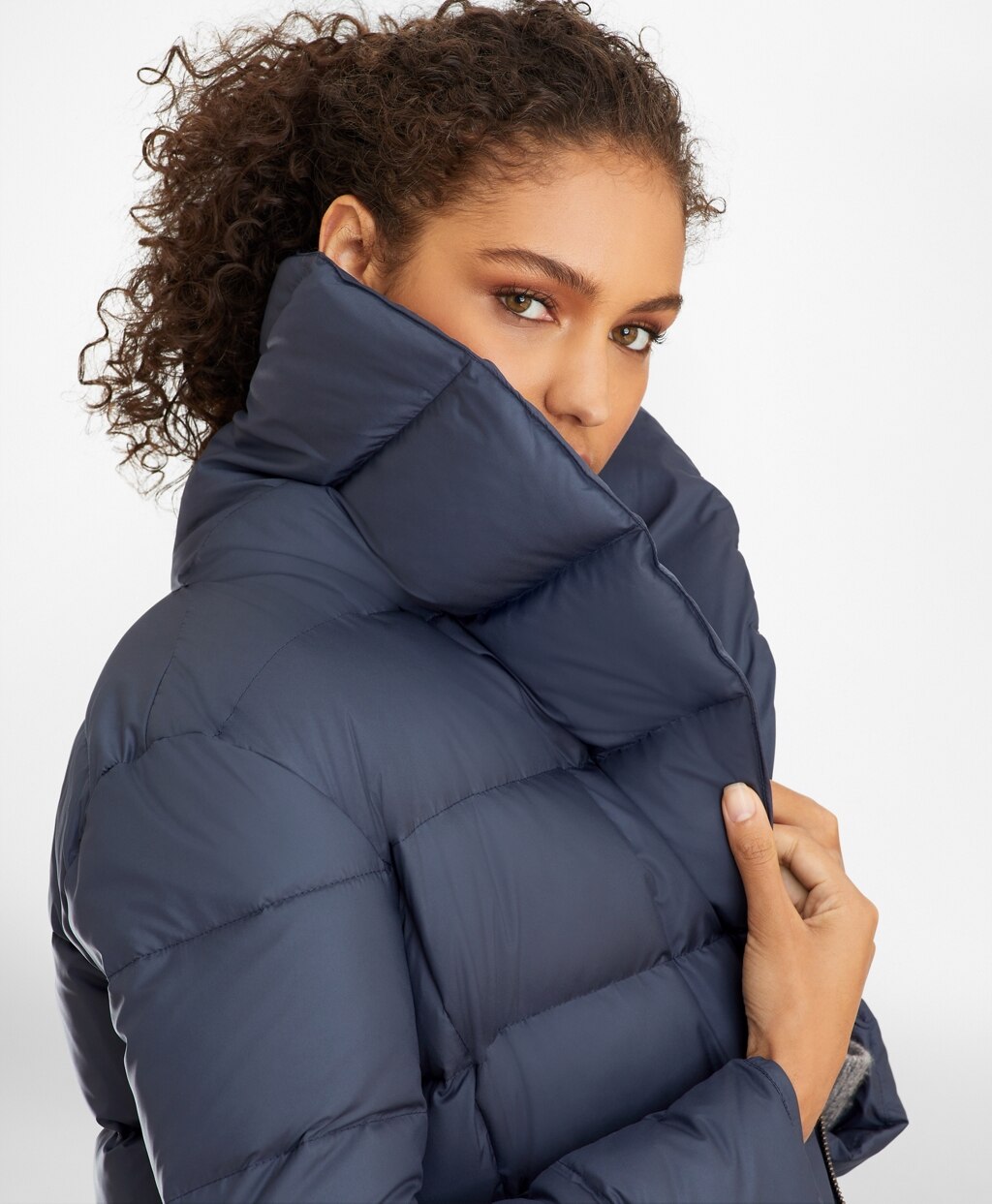 Brooks Brothers Women Shawl-Collar Down-Fill Puffer Coat