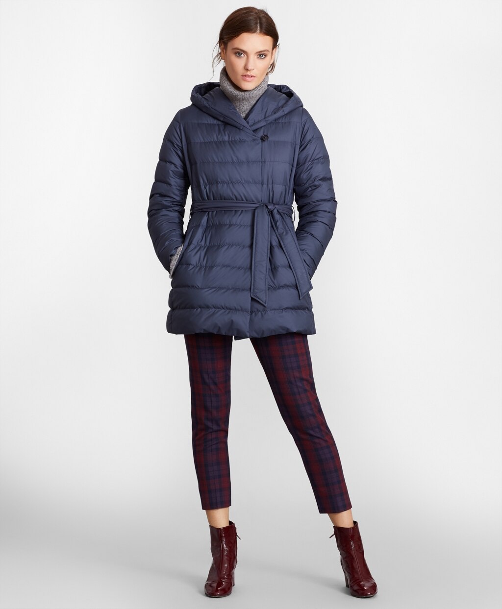 Brooks Brothers Women Water-Repellent Down-Filled Wrap Coat