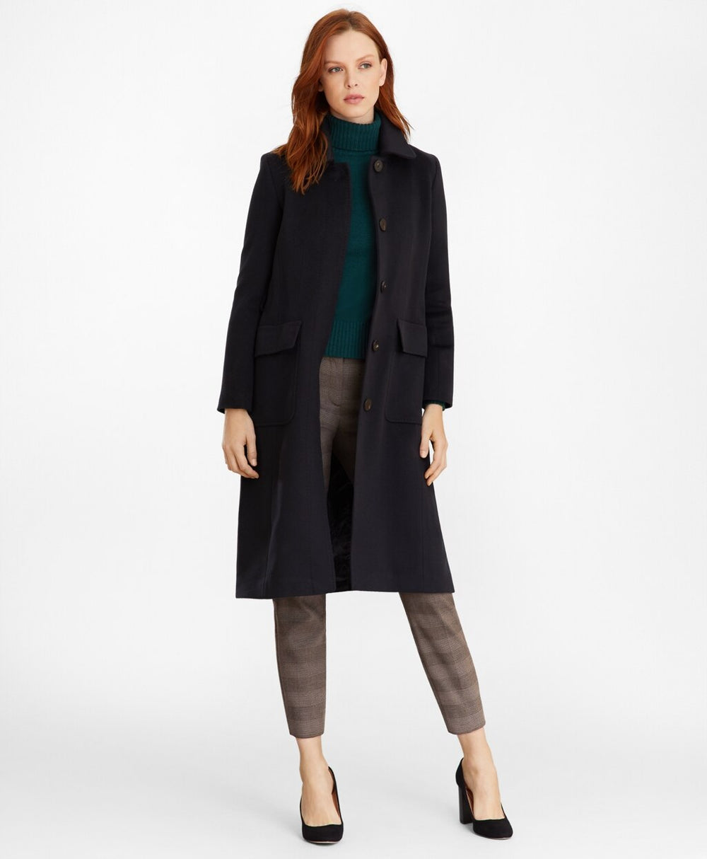 Brooks Brothers Women Brushed Wool Twill Wrap Coat