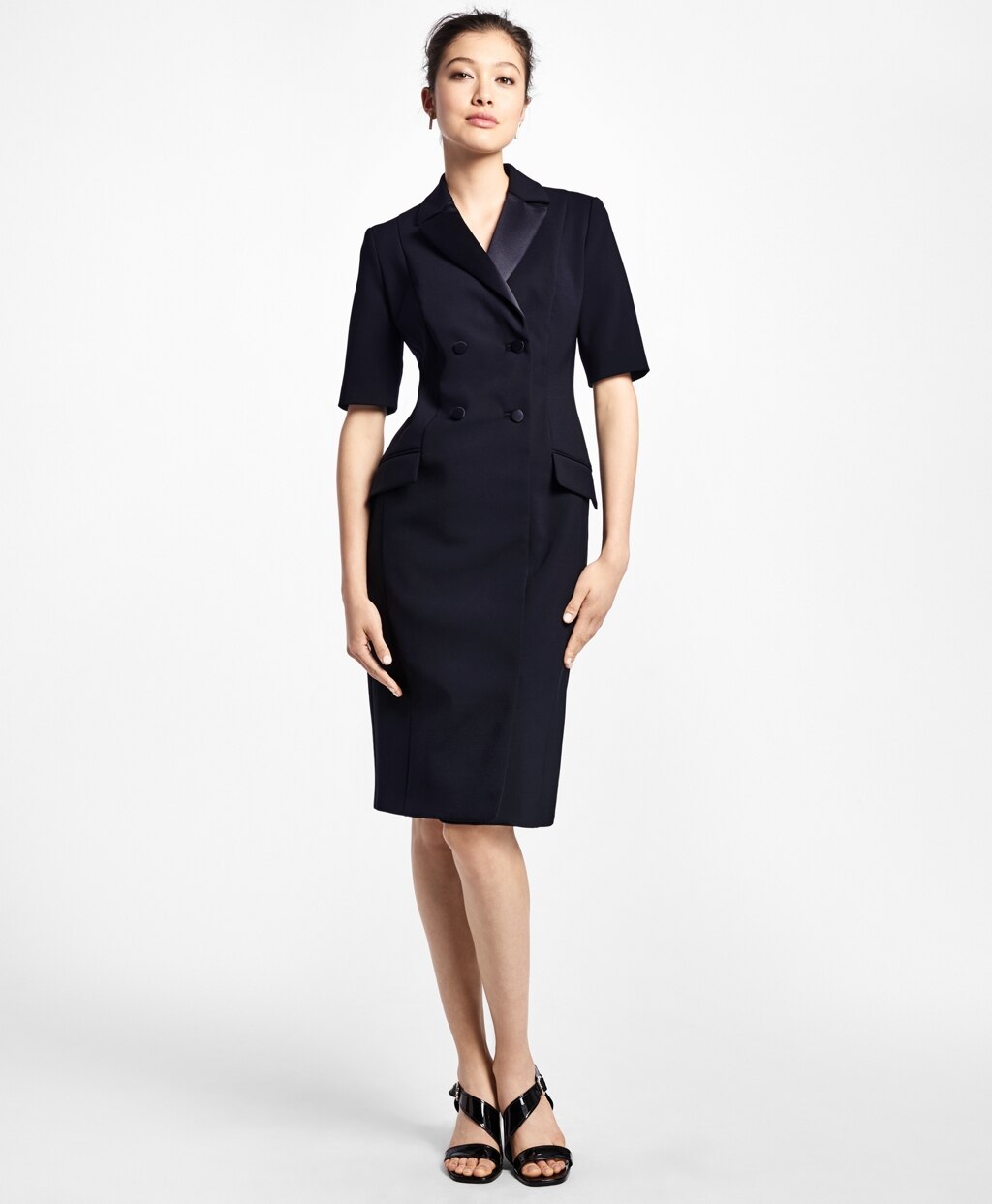 Brooks Brothers Women Double-Breasted Tuxedo Dress