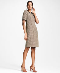 Brooks Brothers Women Checked Tweed A-Line Dress