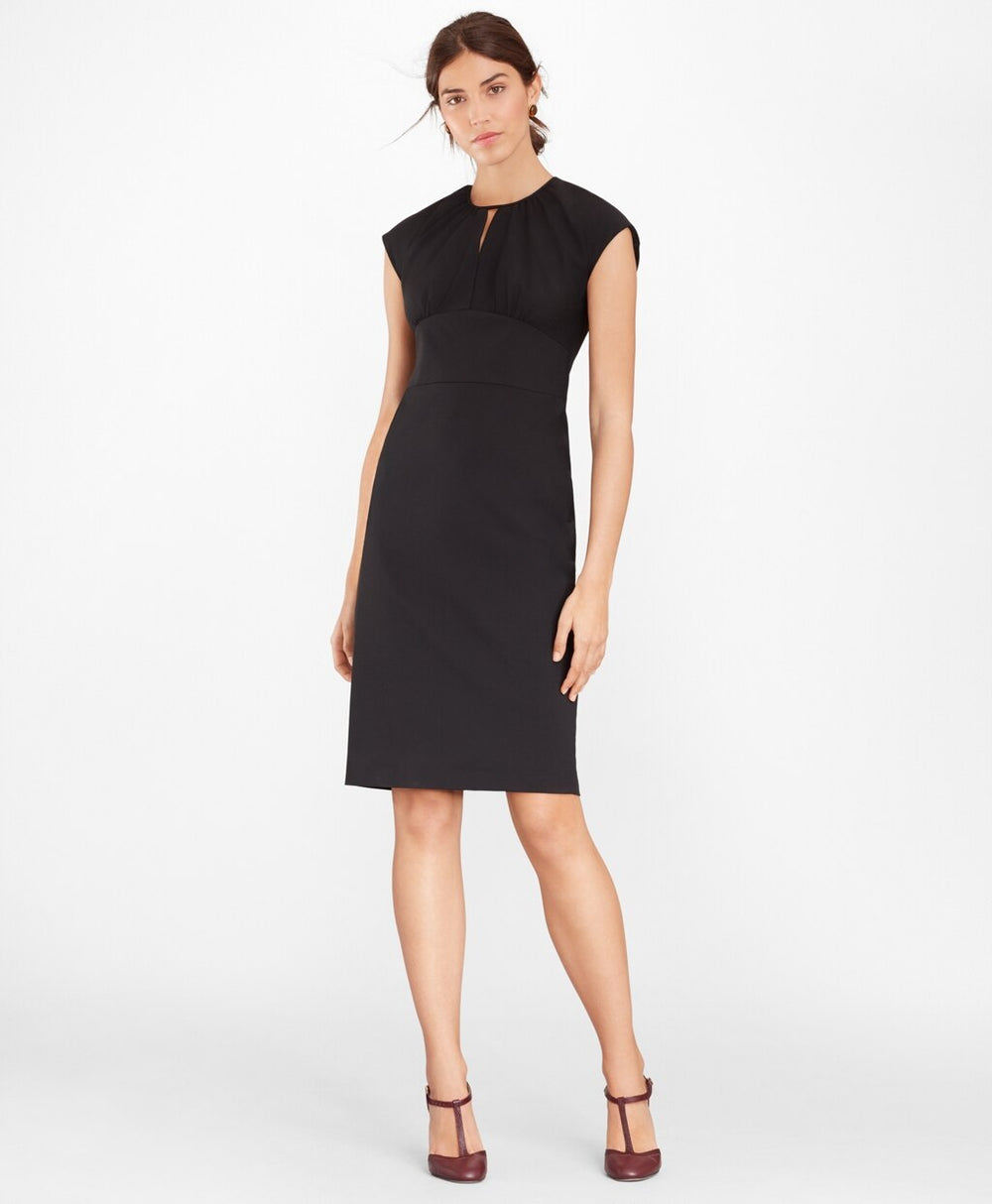 Brooks Brothers Women Stretch Wool Cap Sleeve Sheath Dress