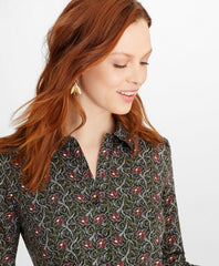 Brooks Brothers Women Violette-Print Cotton Sateen Shirt Dress