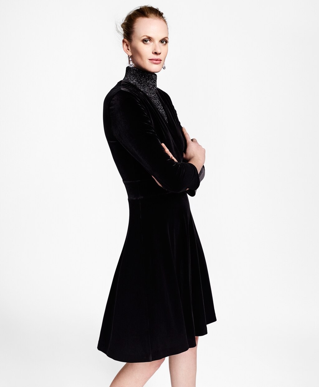 Brooks Brothers Women Velvet Faux Wrap Dress