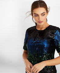 Brooks Brothers Women Ombre Sequin Shift Dress