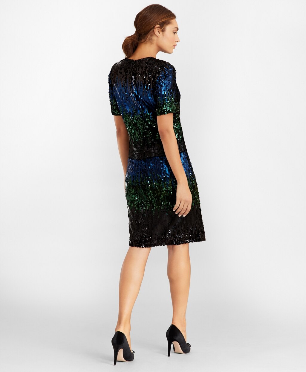 Brooks Brothers Women Ombre Sequin Shift Dress