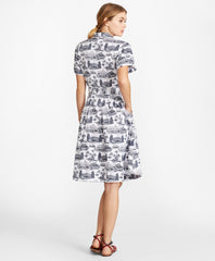 Brooks Brothers Women Toile Supima® Cotton Sateen Shirt Dress