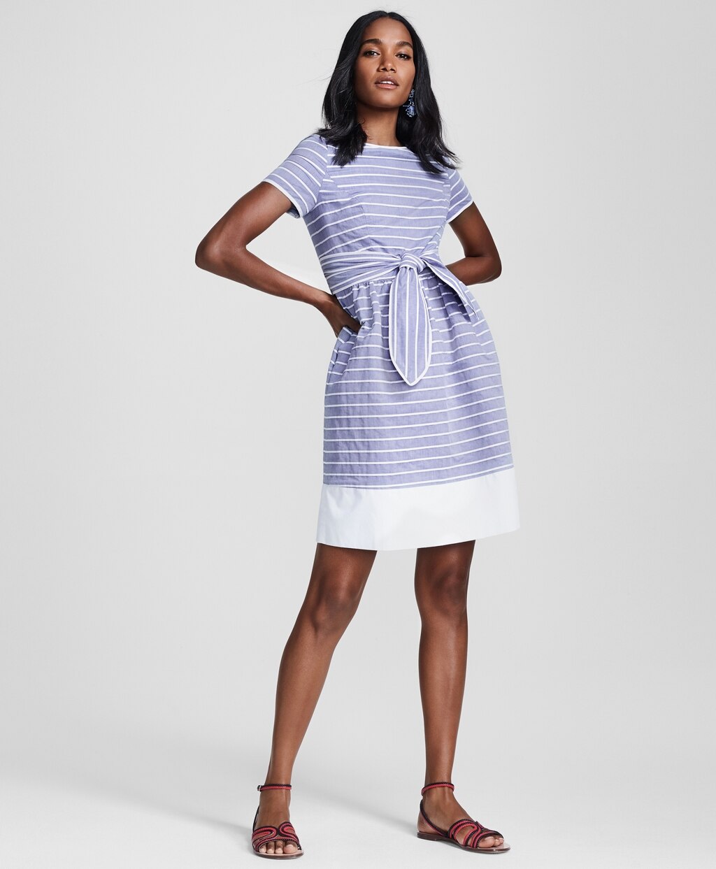 Brooks Brothers Women Striped Cotton Dobby Dress