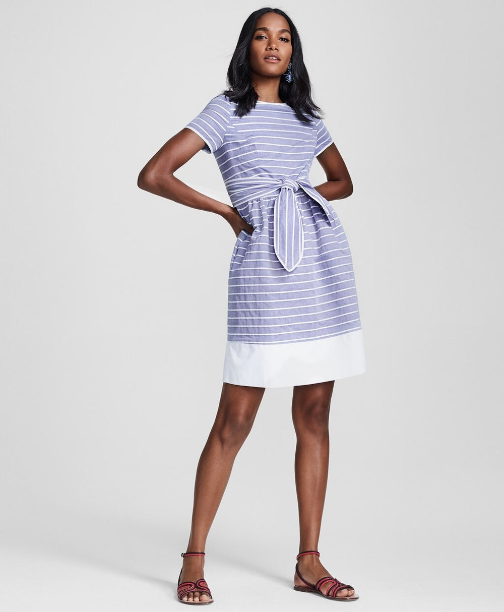 Brooks Brothers Women Striped Cotton Dobby Dress