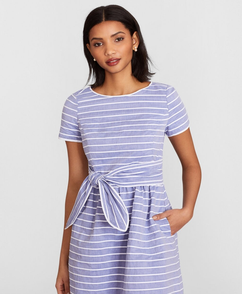 Brooks Brothers Women Striped Cotton Dobby Dress