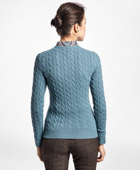 Brooks Brothers Women Cashmere Cable Crewneck Sweater