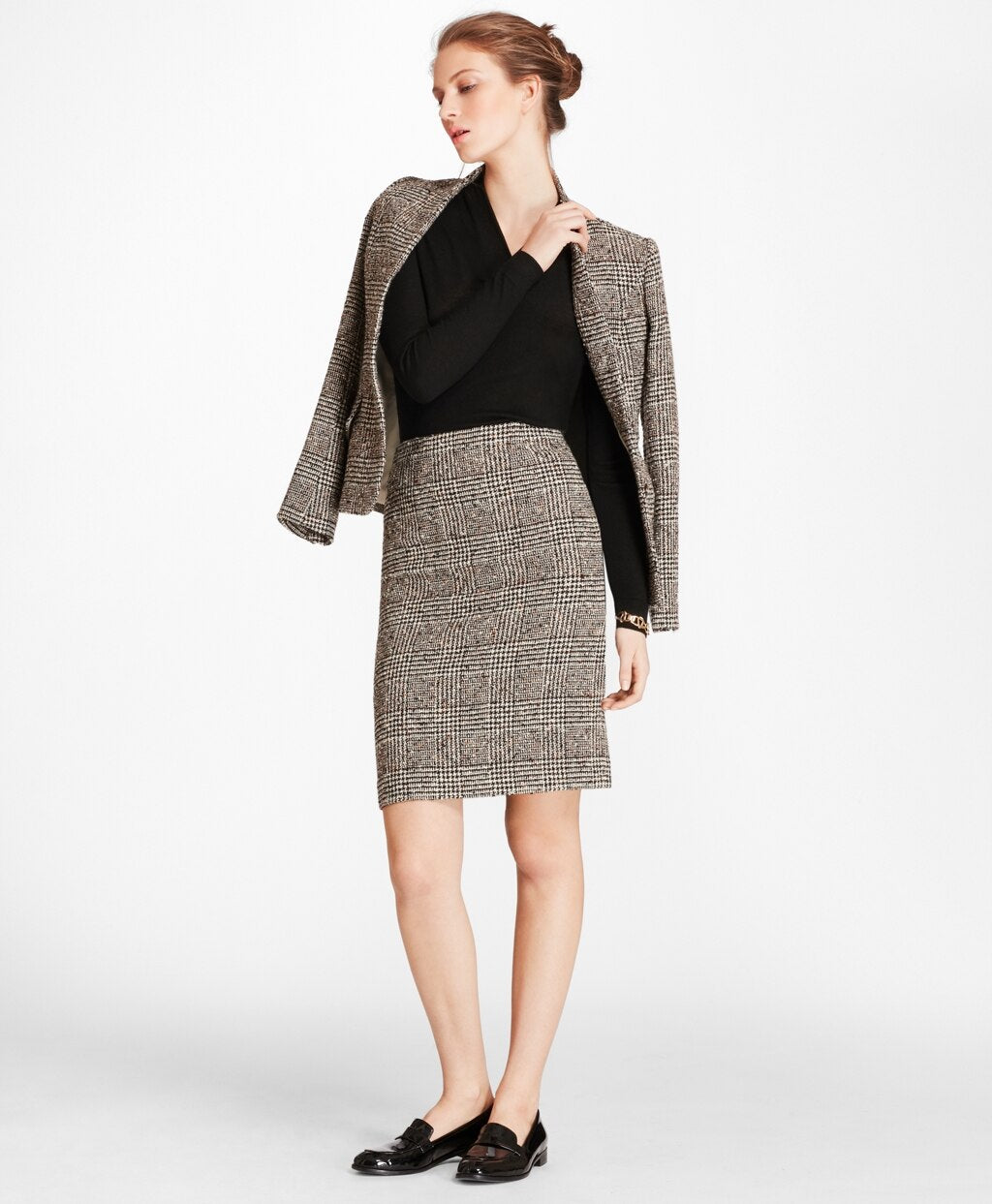 Brooks Brothers Women Silk-Cashmere Shawl-Collar Sweater