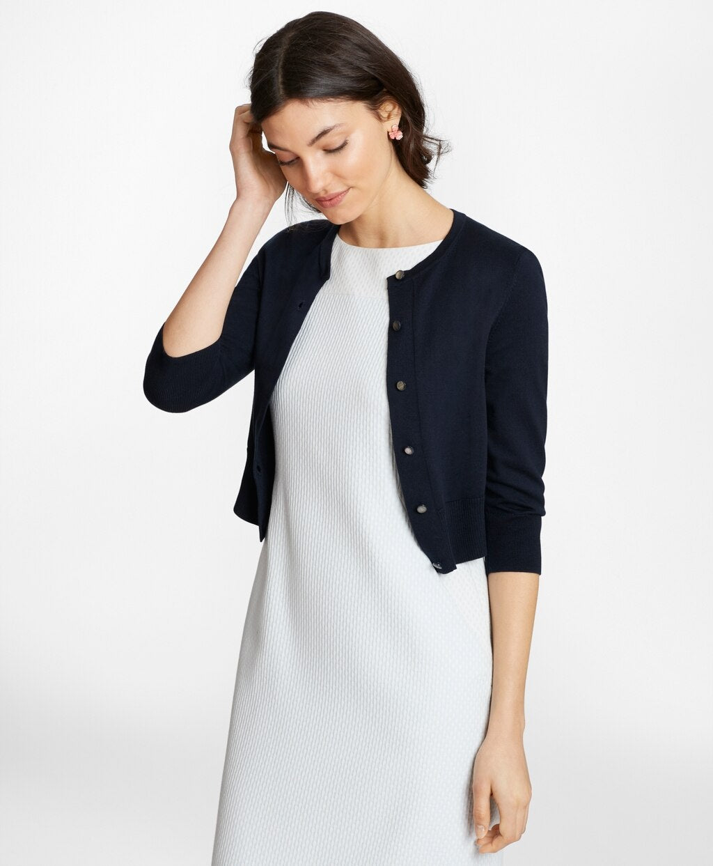 Brooks Brothers Women Supima® Cotton Cropped Cardigan