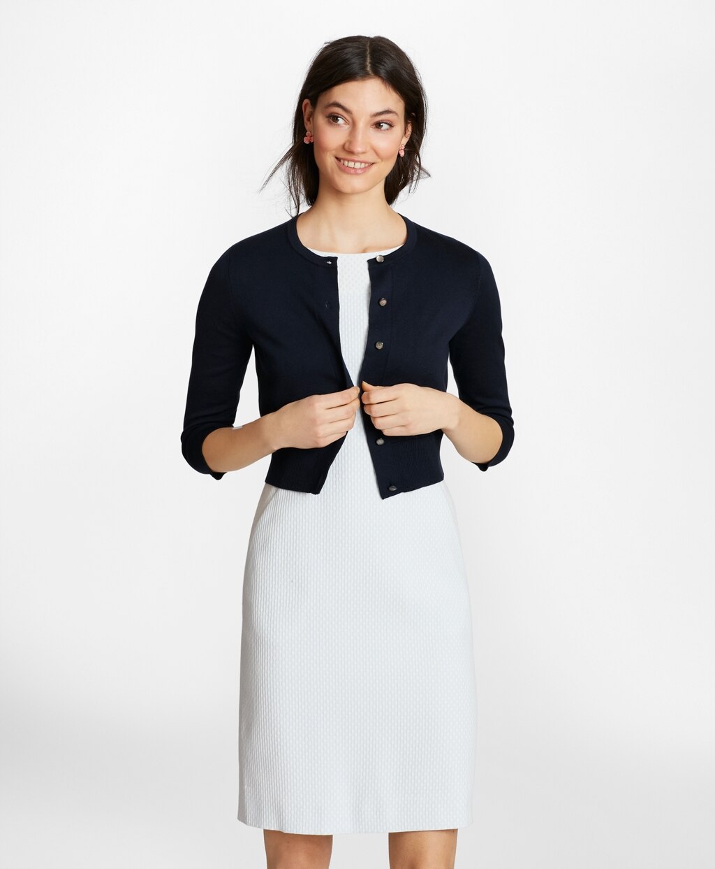 Brooks Brothers Women Supima® Cotton Cropped Cardigan