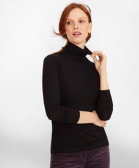Brooks Brothers Women Merino Wool Turtleneck Sweater
