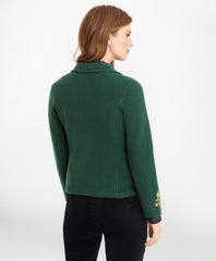 Brooks Brothers Women Floral-Embroidered Merino Wool Jacket