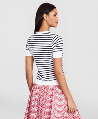Brooks Brothers Women Striped Short-Sleeve Shell