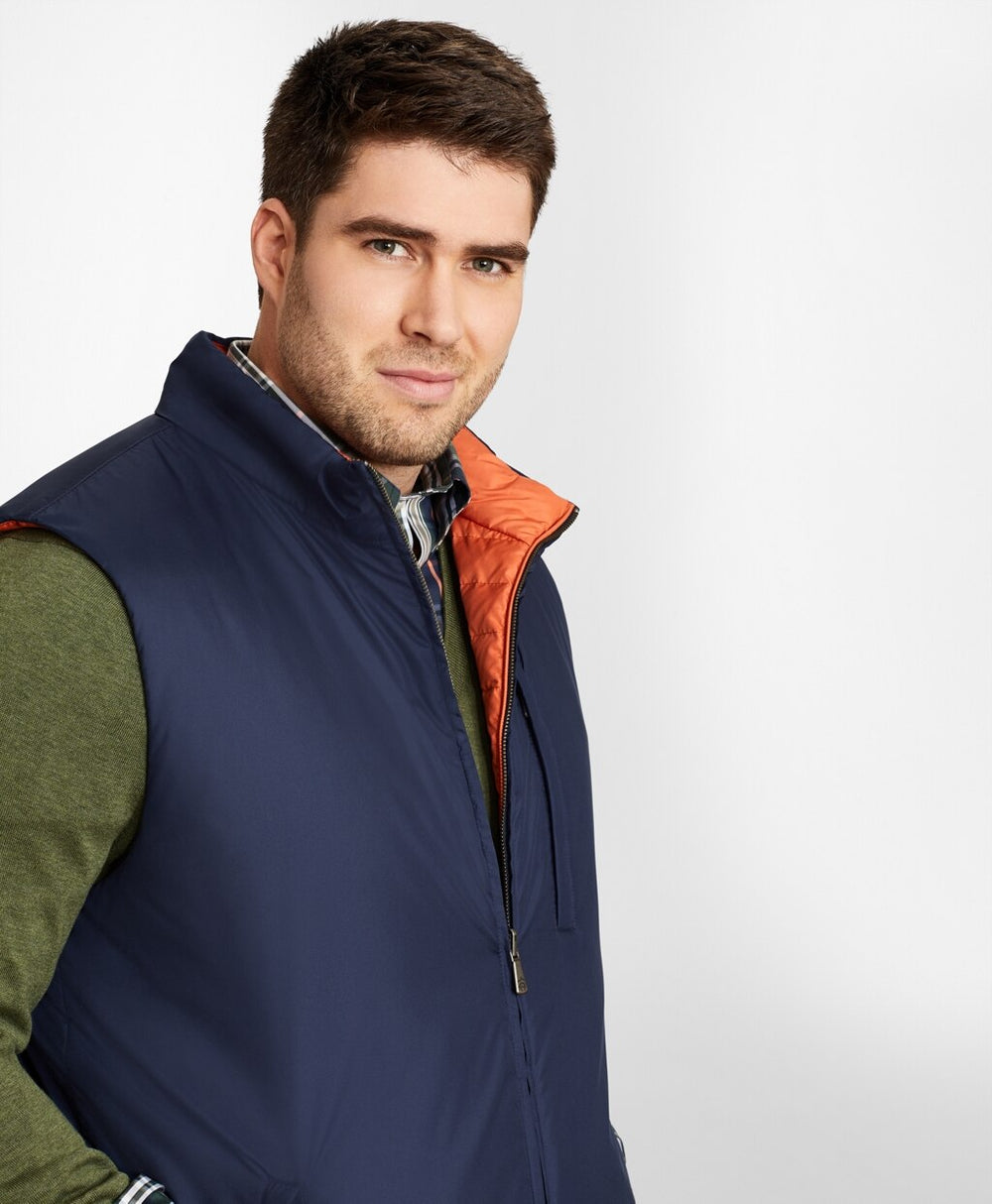 Brooks Brothers Men Big & Tall Reversible Quilted Down Vest
